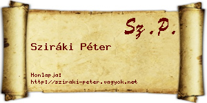 Sziráki Péter névjegykártya