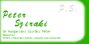 peter sziraki business card